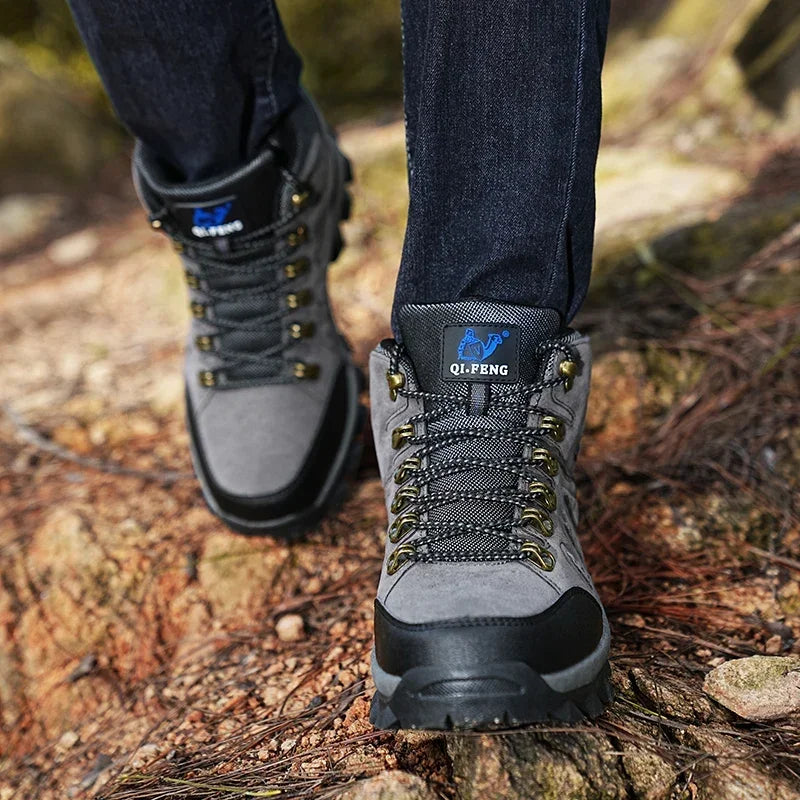PLUS SIZE Unisex High-Top Adventure Sneakers Durable Grip Non-Slip Lace-Up Comfort Ideal for Outdoor Hiking Boots Men Footwear