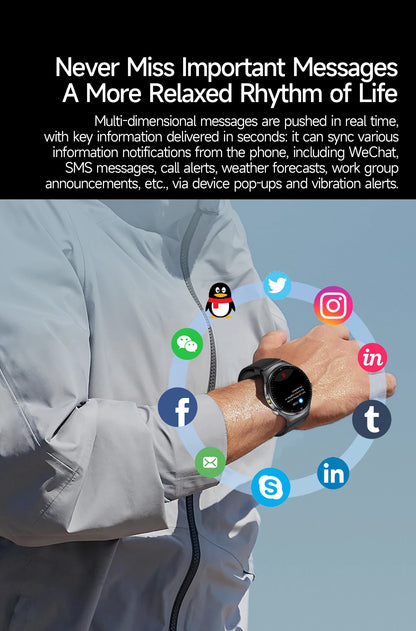 2026New AI-Diagnosis Care Smartwatch ECG+PPG Accurate Uric Acid Blood Pressure Body Fat Five organ Fitness Waterproof Smartwatch