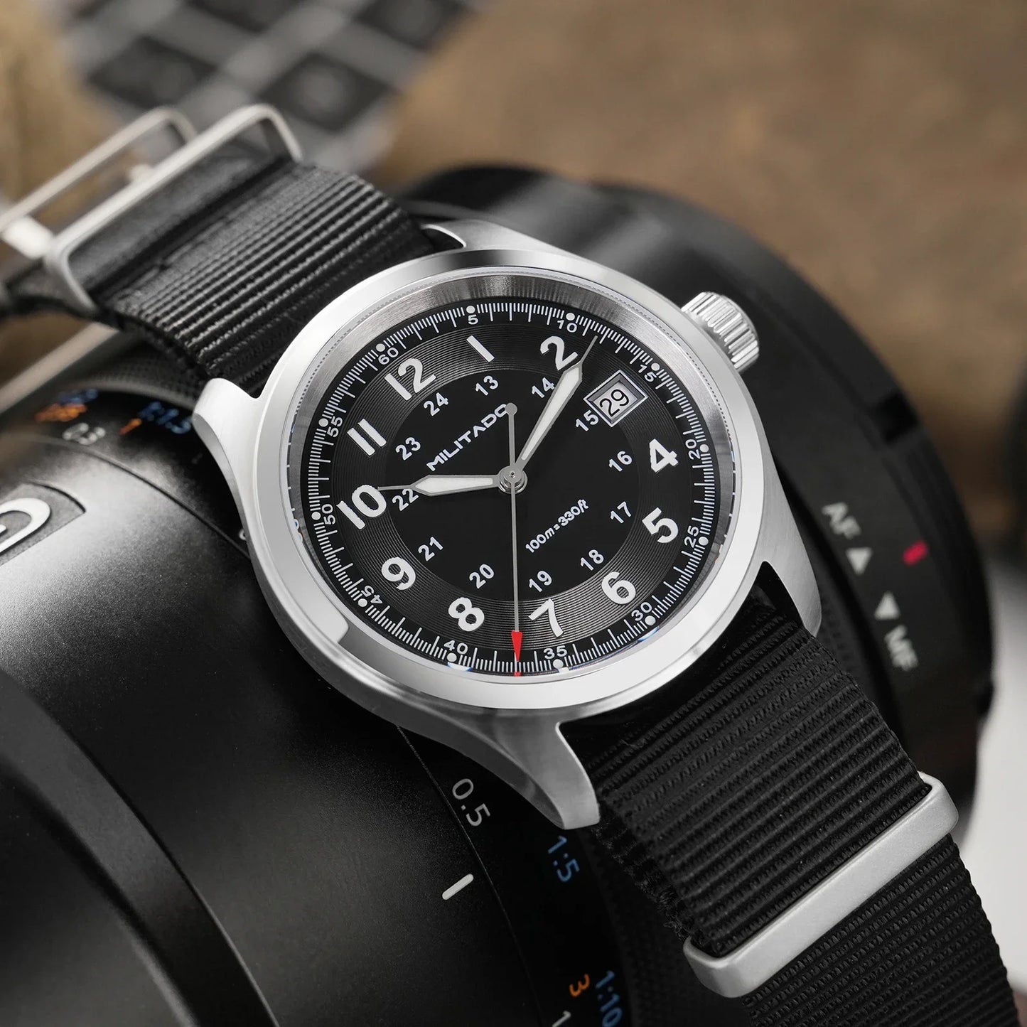 Militado ML08 Vintage Quartz Watch Ronda 515 Movement Ar Sapphire Mirror 38Mm Wrist Watch Date Super Luminous Waterproof Watches
