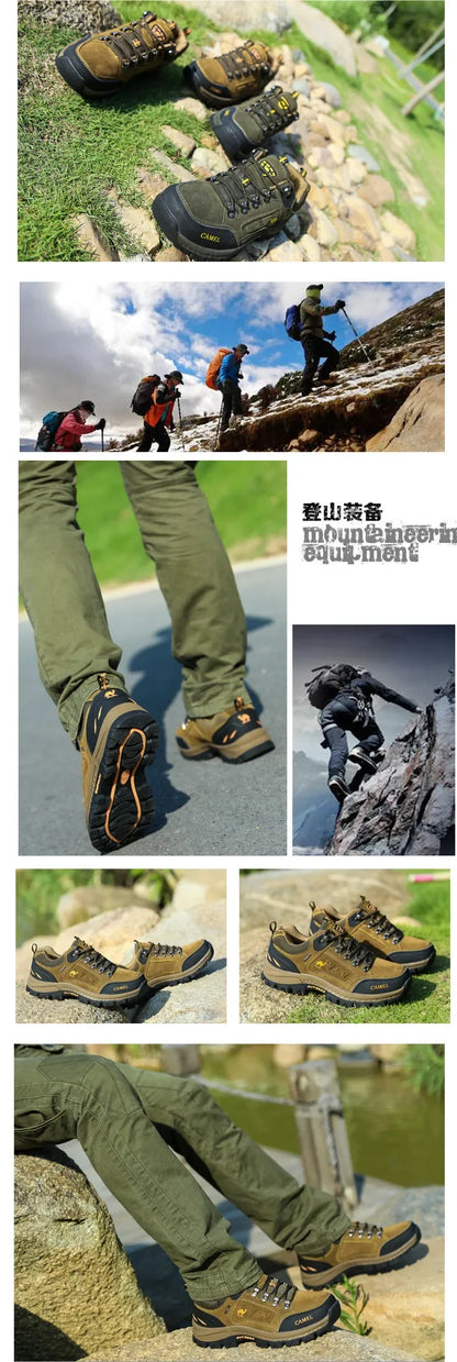 Scarpe da trekking da uomo in pelle scamosciata, sneakers outdoor da trail, scarpe da arrampicata antiscivolo e traspiranti, scarpe sportive da montagna da uomo