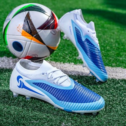 Nouvelles chaussures de football pour hommes, crampons longs antidérapants et respirants pour le sport en extérieur, idéales pour l'entraînement et les matchs, confortables pour adultes