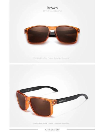 KINGSEVEN Rectangle Retro TR90 Polarized Sunglasses Women Men Cycling UV400 Climbing Glasses Anti-glare Outdoor Sports Eyewear