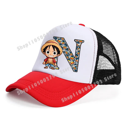 One Pieces Baseball Cap Cute Cartoon Anime Luffy Letters Casual Hats Men Adult Adjustable Sun Caps Boy Headgear Kids Hat Gift