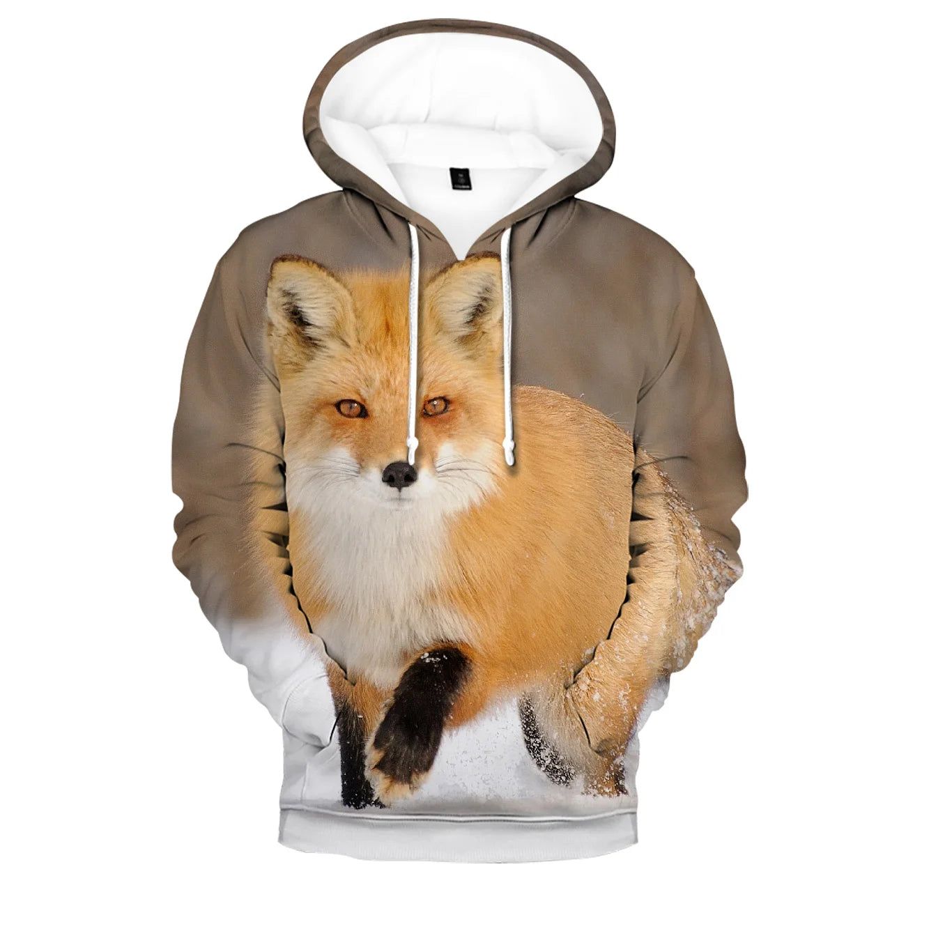 Populära hiphop-hoodies med ny 3D-rävprint, bekväma sweatshirts för män/kvinnor och vuxna/barn, avslappnade pullovers