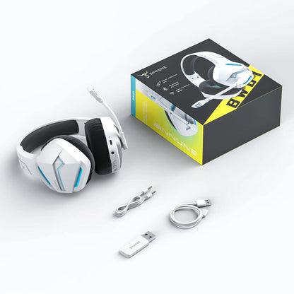 BINNUNE BW01 casque de jeu sans fil pour PC PS4 PS5 Playstation 4 5, 2.4G sans fil Bluetooth USB casque de joueur avec micro