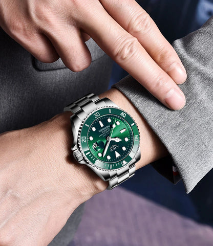 Orologio da uomo LIGE – Cronografo al quarzo, impermeabile, stile casual e professionale, accessorio di moda di lusso di un grande marchio.