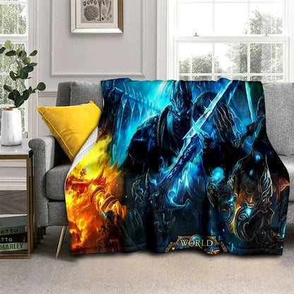 3D World of Warcraft Game WOW Lich King DH Blanket,Soft Throw Blanket for Home Bedroom Bed Sofa Picnic Travel Office Cover Kids