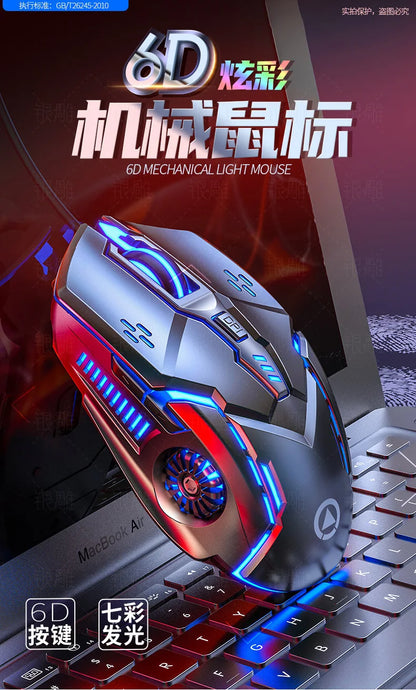 Laser Gaming Mouse for PC Gamer with LED Backlit, Ergonomic Wired USB Mouse, 3200 DPI Computer Gaming Mouse for Laptop & Desktop