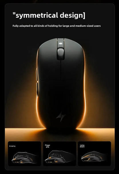 Ratón gaming inalámbrico Bluetooth ATK Dragonfly A9, diseño ergonómico, respuesta rápida, PAW3950 Ultra, 800mAh, ligero, 8KHz, esports