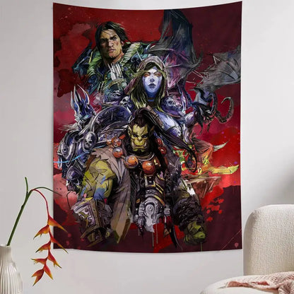 Priljubljena igra World of Warcraft, velika stenska tapiserija s potiskom, poceni hipijevska stenska dekoracija, boemske stenske tapiserije, mandala, dekoracija za dom