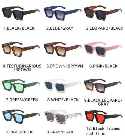 JNPCXI Fashion Square Women Luxury Sunglasses Retro Gradient Blue Designer Men Trending Sun Glasses Shades UV400