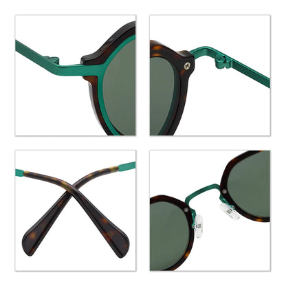 ChicOptix Fashionable Retro Acetate and Metal Sunglasses Unisex Luxury Brand Designer Style UV400 UV Protection Outdoor Casual