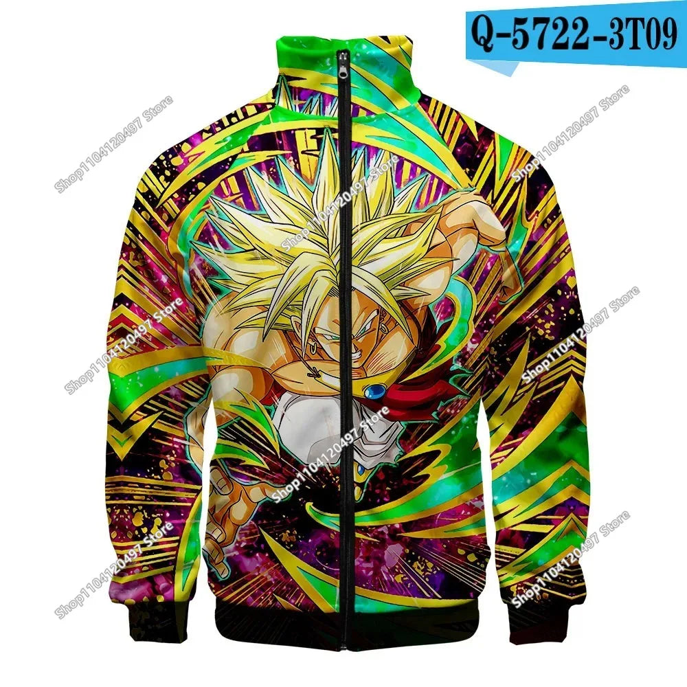 Anime Goku Dragon Ball Jacket Men Women Harajuku Hip Hop Japanese Zip Up Hoodies Goku Clothes Stand Collar Sweatshirt