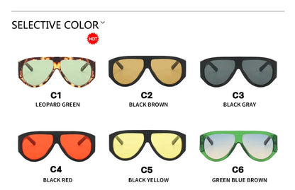 Oversized Pilot Sunglasses Women Fashion 2026 Luxury Big Frame One Piece Gradient Sunglasses Retro Classic Thick Shades