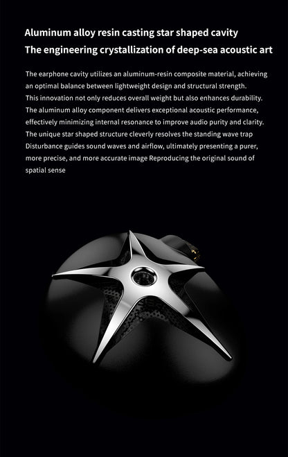TRN Starfish Earphones 12mm Dynamic Driver In-ear Monitors  Beryllium coated Diaphragm Headset Hi-Fi Headphones with Detachable