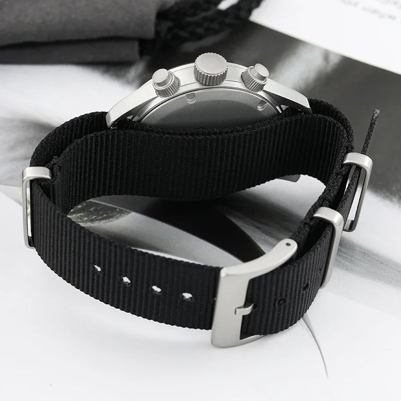 Militado VK61 VK67 Quartz Chronograph Watch 39mm 316L Stainless Steel Case 3 Dial Waterproof 100M  Multifunction Military Watch