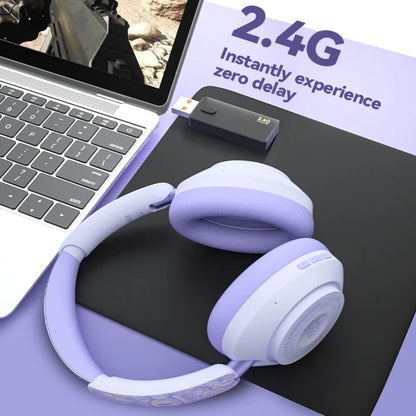 Écouteurs hybrides à suppression active du bruit, casque sans fil Bluetooth 5.4 sur l'oreille avec micro, autonomie de 200 heures, transparence, application personnalisée