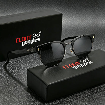 CLOUT GOGGLES Business Sunglasses Male Female Metal Polygon Rivet Half Frame Outdoor Driving Ultraviolet Protection Sun Glasses