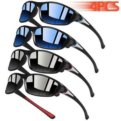 4PCS Fashion Classic Vintage Sports Sunglasses Protection Cycling Fishing Running Mountaineering Driving Sun Glasses