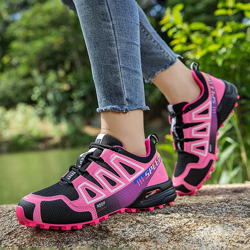 Hiking Shoes Women's Outdoor Hiking Sports Shoes, Non-slip Hunting Tactical Shoes, Breathable Lace-up Climbing Shoes, Cycling