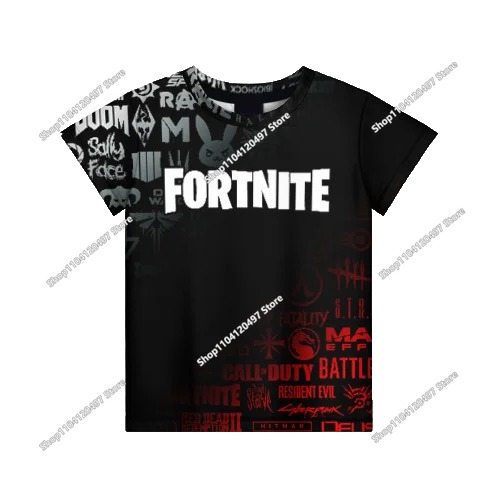 Tricou Fortnite pentru băieți, tricou de vară cu tematică anime și jocuri, tricou universal, tricou drăguț, tricou basic Battle Gamer, cu mânecă scurtă, pentru bărbați