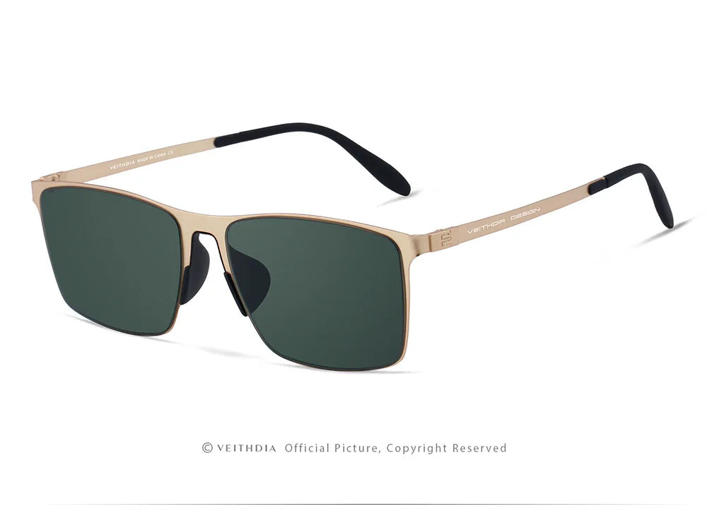 VEITHDIA Brand Fashion Sunglasses Stainless Steel High-definition Nylon Lens Polarized UV400 Eyeglasses For Men Women,  8212
