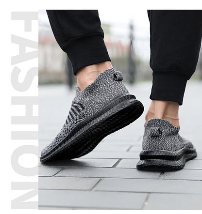 Men's Breathable Sneakers Comfortable Running Shoes Outdoor Slip-On Walking Sneakers Sock Jogging Shoes
