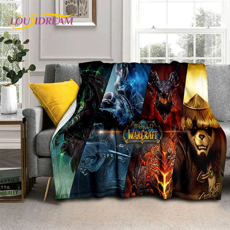 3D World of Warcraft Game WOW Lich King DH Blanket,Soft Throw Blanket for Home Bedroom Bed Sofa Picnic Travel Office Cover Kids