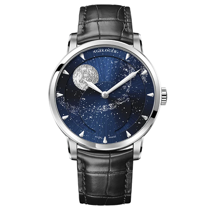 AGELOCER Original Astronomer Watch Men's Business Luxury Gold Watch Automatic Mechanical Moon Phase Watch Birthday Gift for Men
