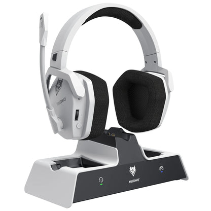 NUBWO G06 Dual Wireless Headsets Gamer with Microphone for PS5, PS4, PC, Mobile, Switch, 2.4GHz Bluetooth 5.3 Gaming Headphones