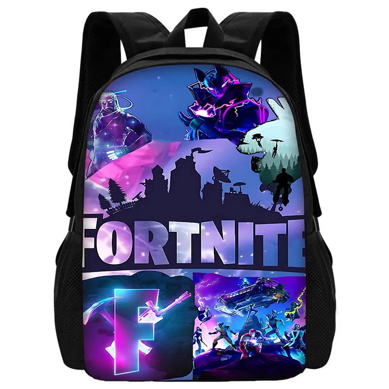 Dětský školní batoh s taškou na oběd, penálem, designem populární hry F-FortniteS – školní taška pro chlapce a dívky, skvělý dárek