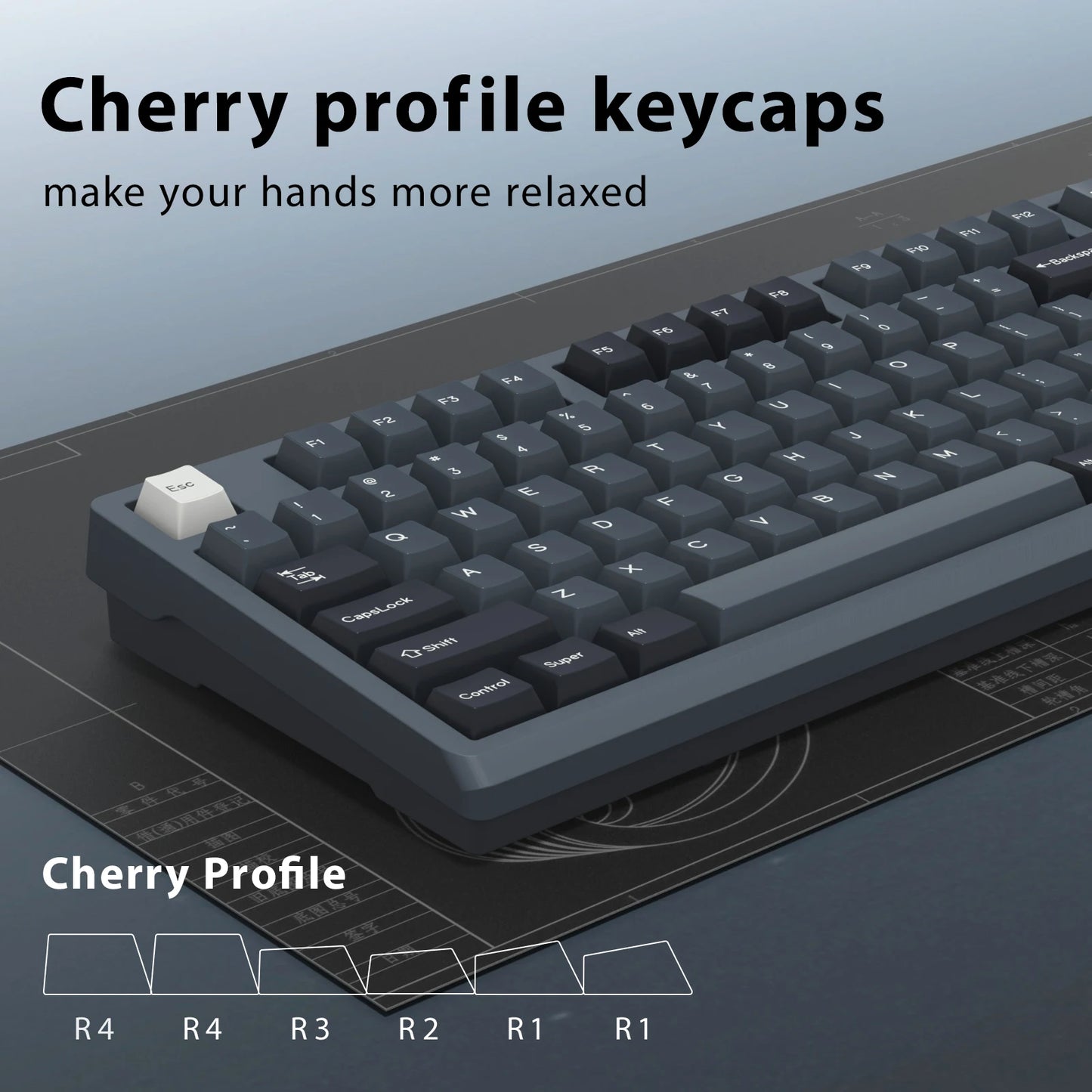 KBDiy 174 Keys/Set PBT GMK Apollo Keycap Double Shot Minimalist ISO Cherry Profile for Game Mechanical Keyboard Keycaps for MX
