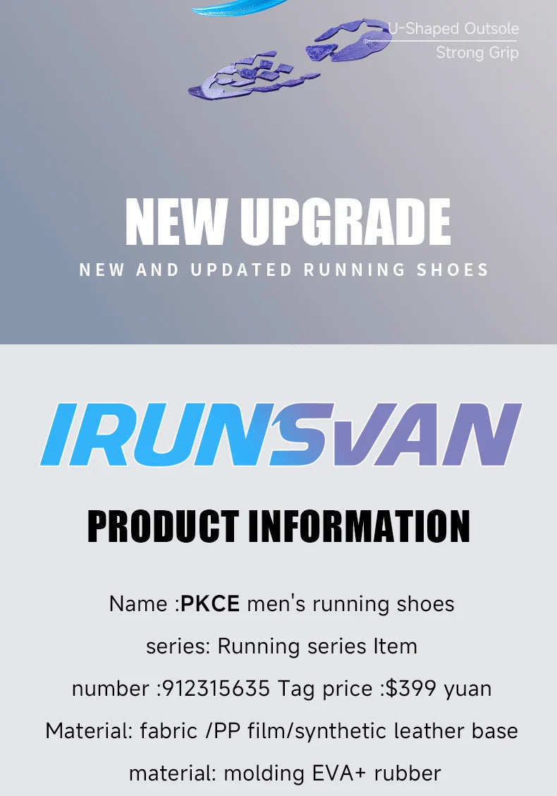 IRUNSVAN 2026 Scarpe da running originali con cuscino d’aria, scarpe sportive traspiranti per fitness, salto ed esercizio, scarpe da camminata da uomo