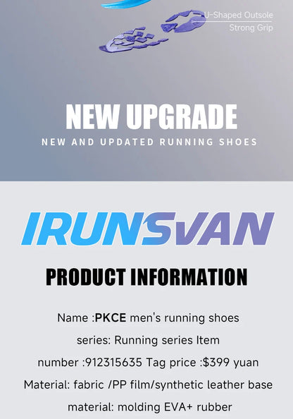 IRUNSVAN 2026 Scarpe da running originali con cuscino d’aria, scarpe sportive traspiranti per fitness, salto ed esercizio, scarpe da camminata da uomo