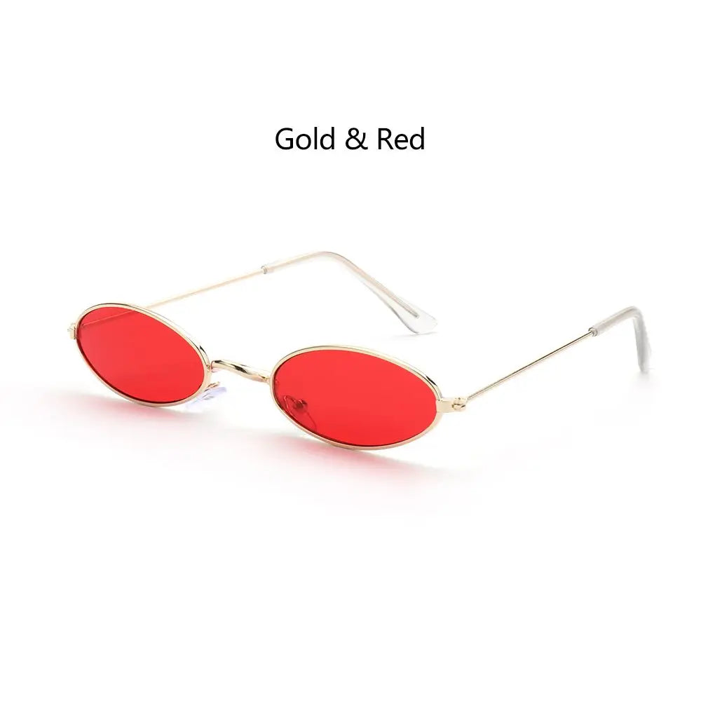 Women Female Oval Sunglasses Eyewear Driver Goggles Gold Small Retro Vintage Sexy Round Sunglasses Frame Cycling Accessories