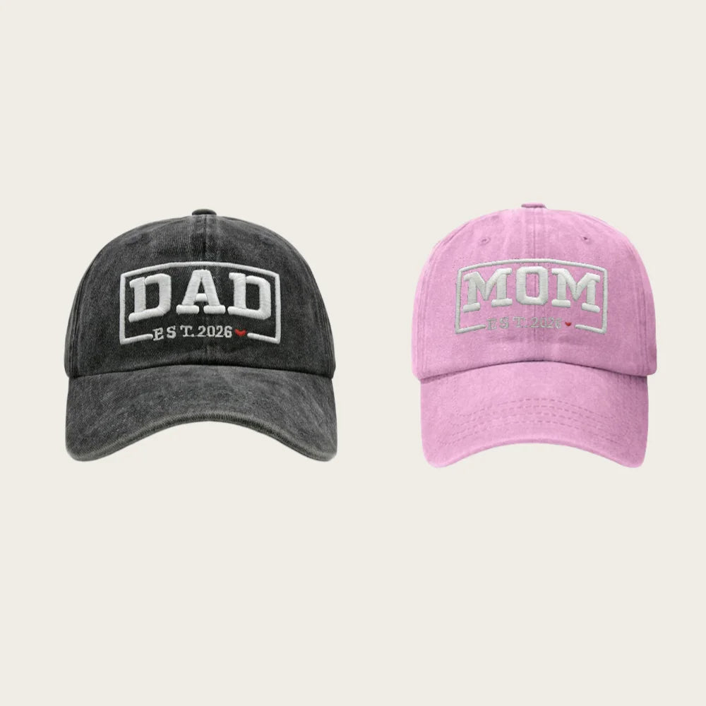2pcs Retro Washed DAD MOM embroidery Embroidered Baseball Hat for women,Outdoor Sport Adjustable Sunshade breathable driver caps