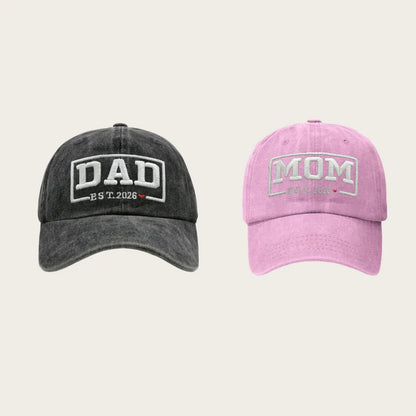 2pcs Retro Washed DAD MOM embroidery Embroidered Baseball Hat for women,Outdoor Sport Adjustable Sunshade breathable driver caps