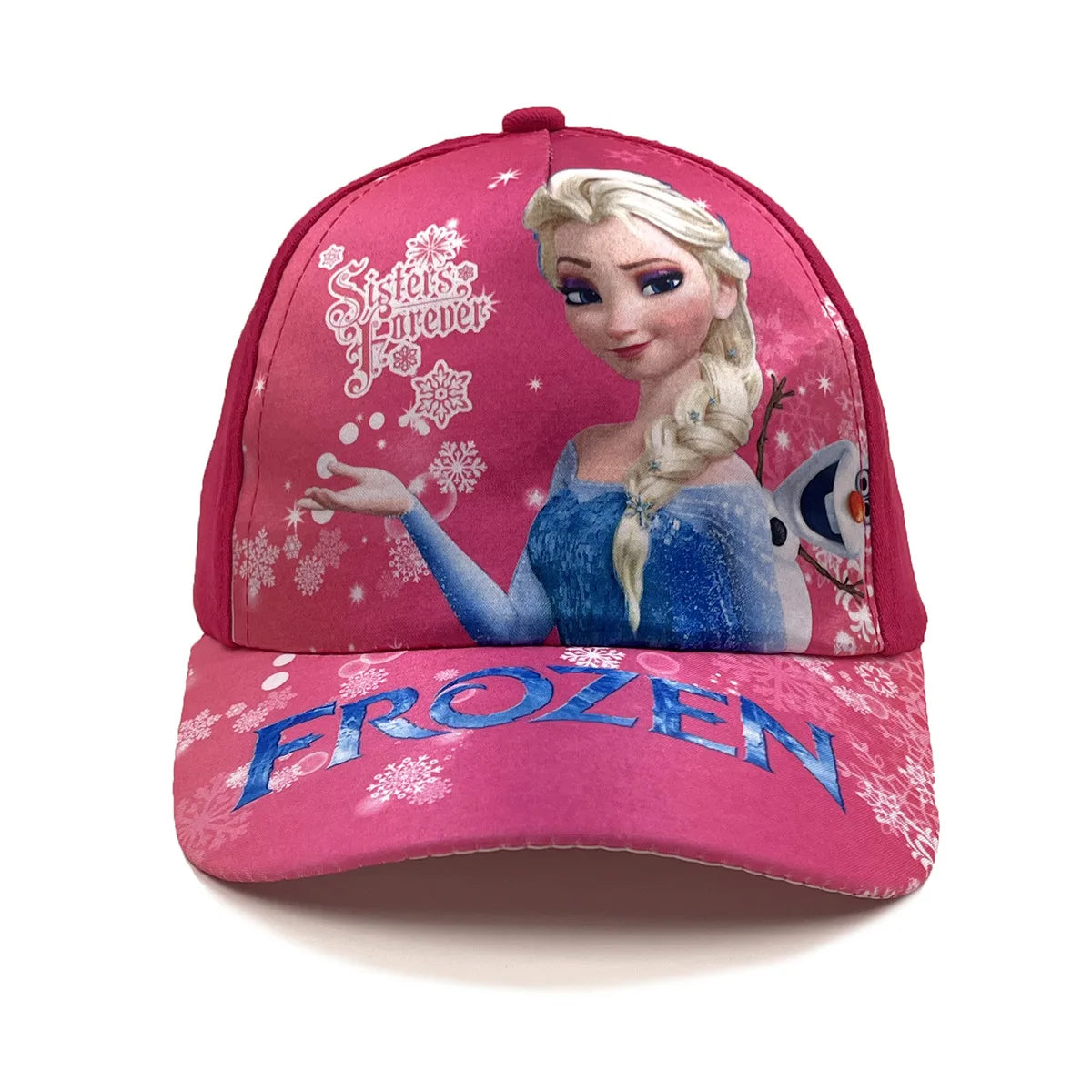 Disney Princess Elsa Anna Sofia Frozen Anime Figure Baseball Cap Terylene Peaked Cap Hat Cartoon Girl Kid's Headwear Gifts