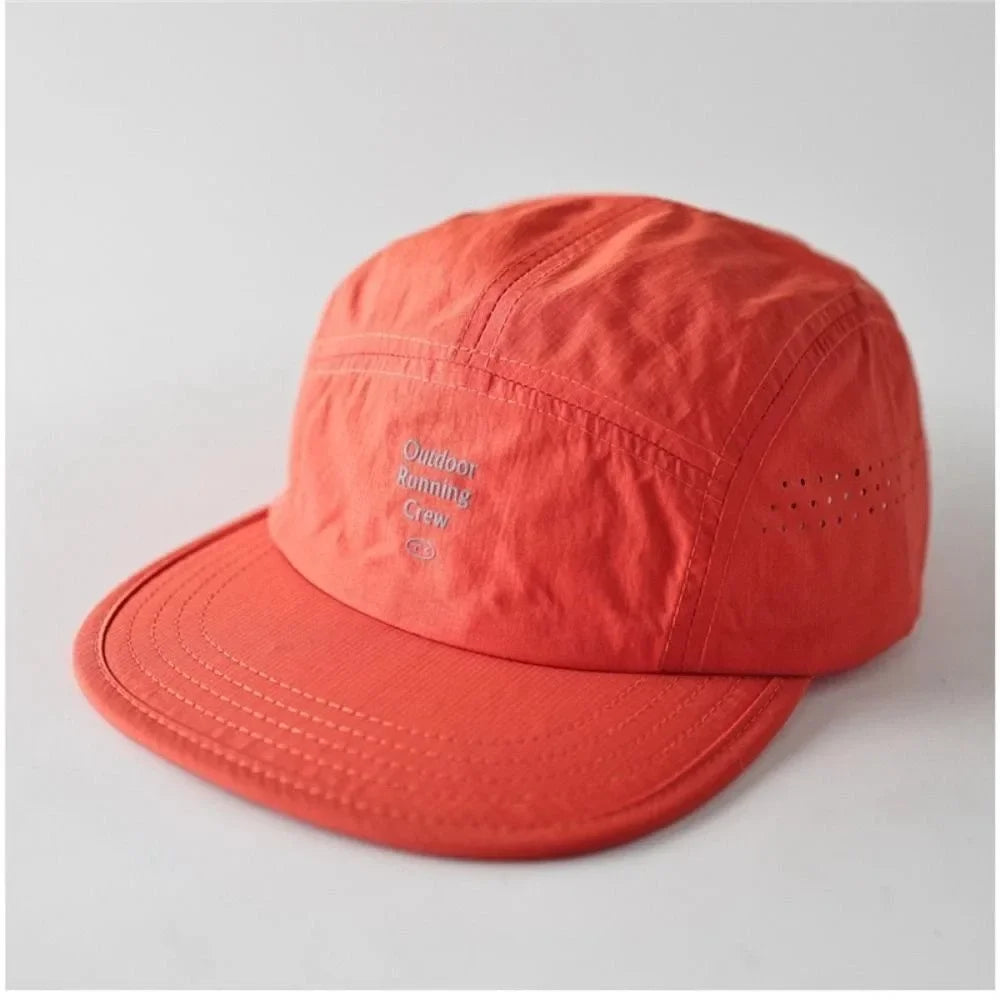 Fashion Plaid Thin Sun Cap Quick-drying Letter Embroidery Sports Running Cap Adjustable Breathable Summer Cap Men Women