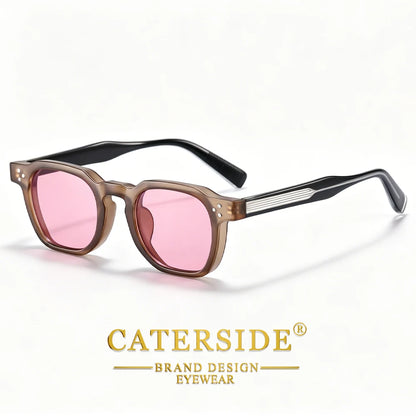 CATERSIDE New Vintage Men's Sunglasses High-Quality Square Sun Glasses Women's Outdoor Travel Beach Summer Fashion Glasses Uv400