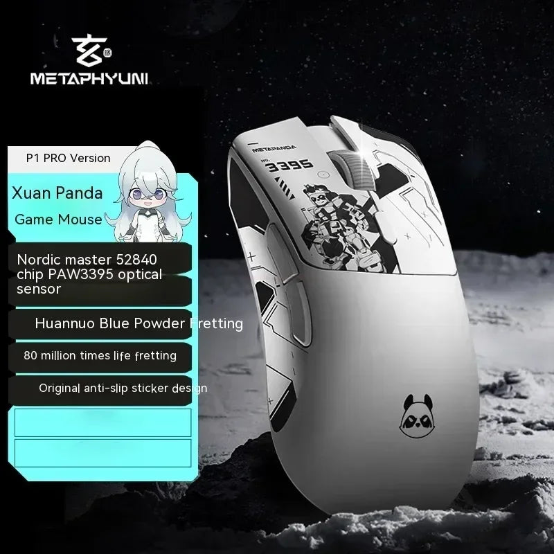 Metaphyuni Metapanda P1 kabellose Maus P1 Pro Max PAW3395, geringe Latenz, leichte E-Sports-Gaming-Maus, ergonomisch, Geschenk für PC-Gamer