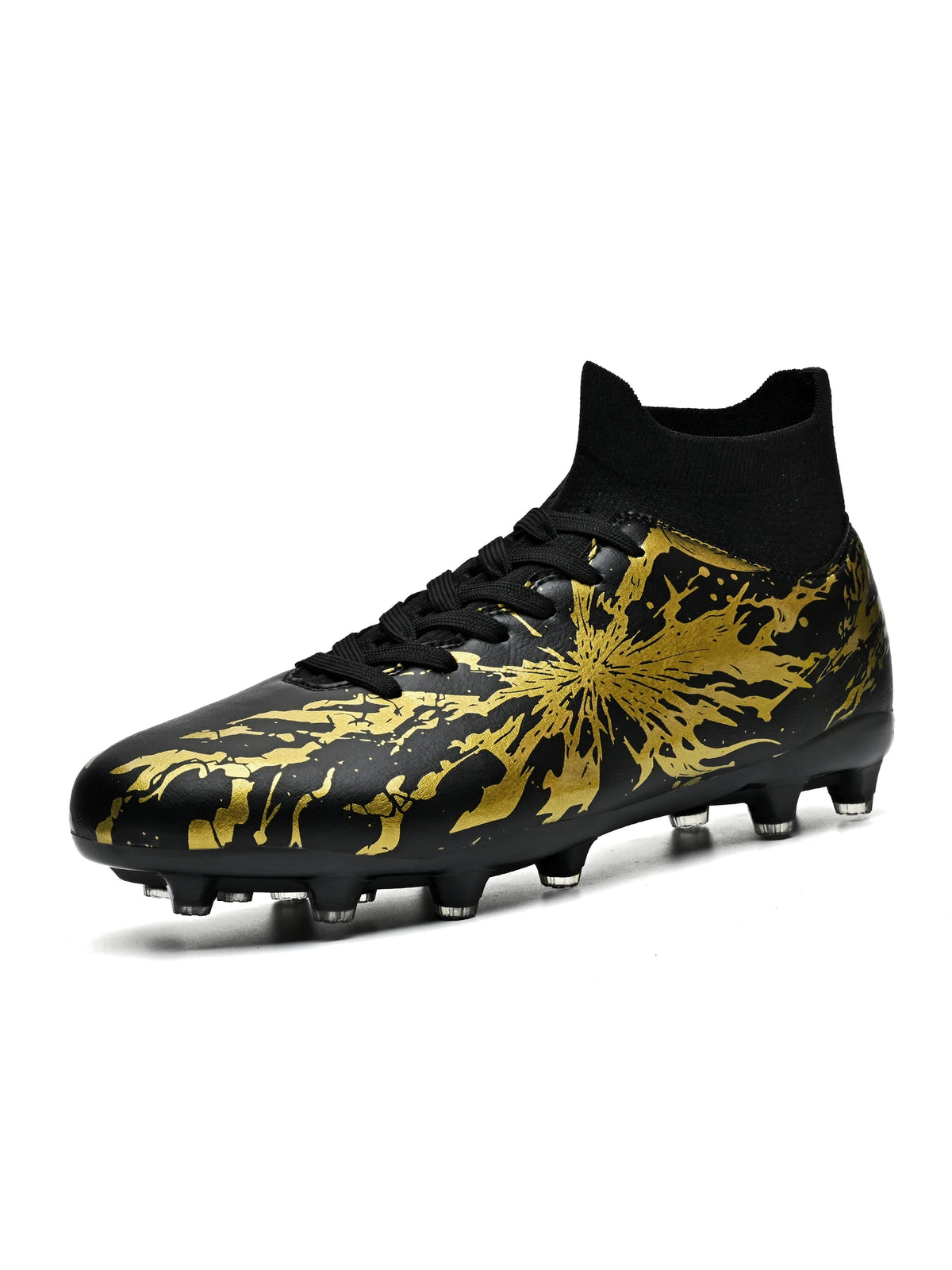 Chaussures de football pour adultes AG FG pour terrain ferme, crampons flexibles en PU à haute traction pour hommes, pour les matchs de football en extérieur et l'entraînement.