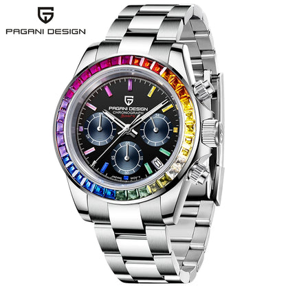 Chronographenuhr für Herren von PAGANI DESIGN – Luxuriöse Quarz-Armbanduhr, leuchtend und wasserdicht.