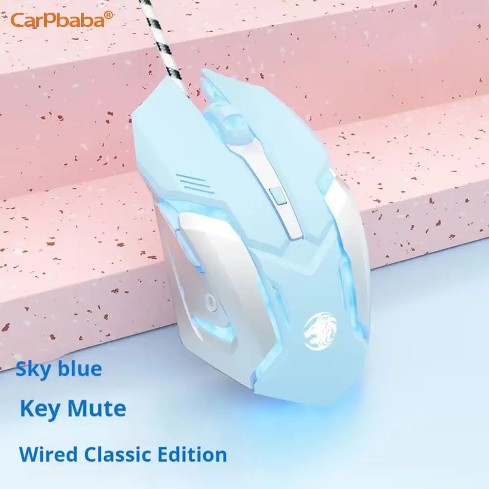 Carpbaba G3 Wired Gaming Mouse Silent Click Pink Mechanical Gaming Mouse for PC, Laptop, MacBook, Office & Esports