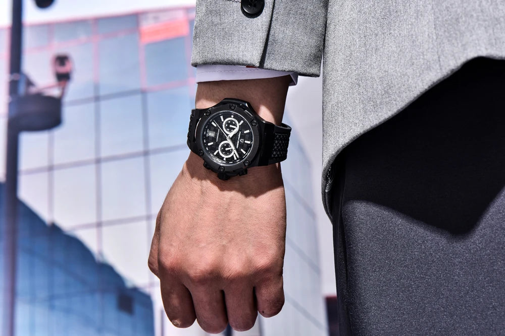 Relógios de quartzo para homem PAGANI DESIGN – Cronógrafo desportivo de luxo, estanque, com ponteiros luminescentes e vidro de safira com tratamento antirreflexo