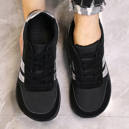 Herresneakers med bred tåboks, barfodssko, minimalistiske, åndbare og komfortable udendørs gåsko, sporty casual blå sko 2025