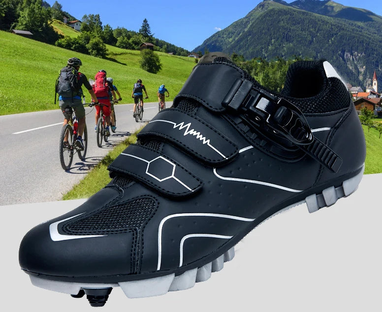 Mountain Bike Shoes Mens Cycling Shoes Quick Ratchet Buckle Compatible with SPD System Pedal for Indoor Outdoor Women MTB Shoes