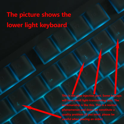 KBDiy 174 Keys PBT Cherry Profile Blue Jade Keycaps for Game Mechanical Keyboard Double Shot DIY for Aula F75 F87 F99 Key Caps