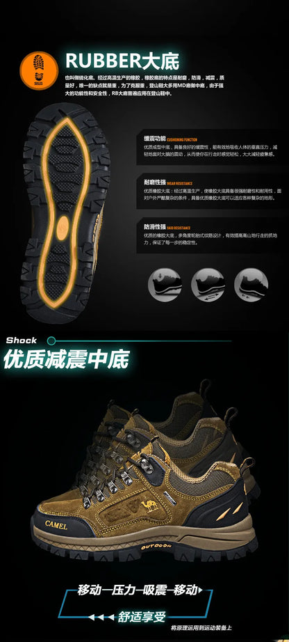 Scarpe da trekking da uomo in pelle scamosciata, sneakers outdoor da trail, scarpe da arrampicata antiscivolo e traspiranti, scarpe sportive da montagna da uomo