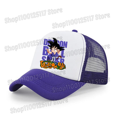 Dragons Ball Baseball Cap Anime Printed Caps Breathable Peaked Hat Cartoon Goku Summer Sports Snapback Mesh Sunhat Children Gift